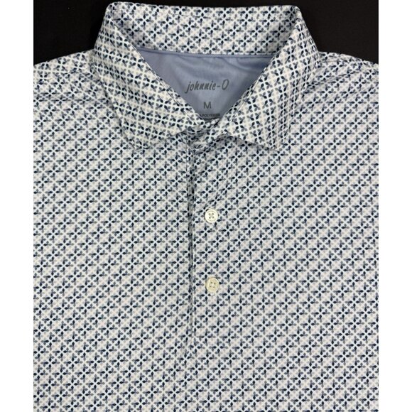 Johnnie-O Mens Polo Shirt Preston Trail Golf Club Size Medium Performance Print - Picture 2 of 9